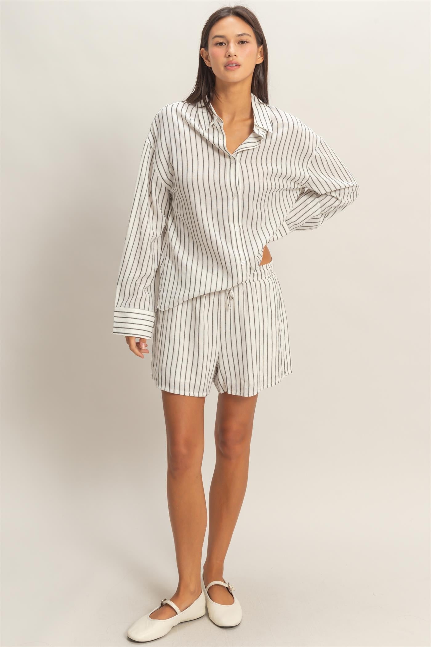 Striped Button-up Shirt