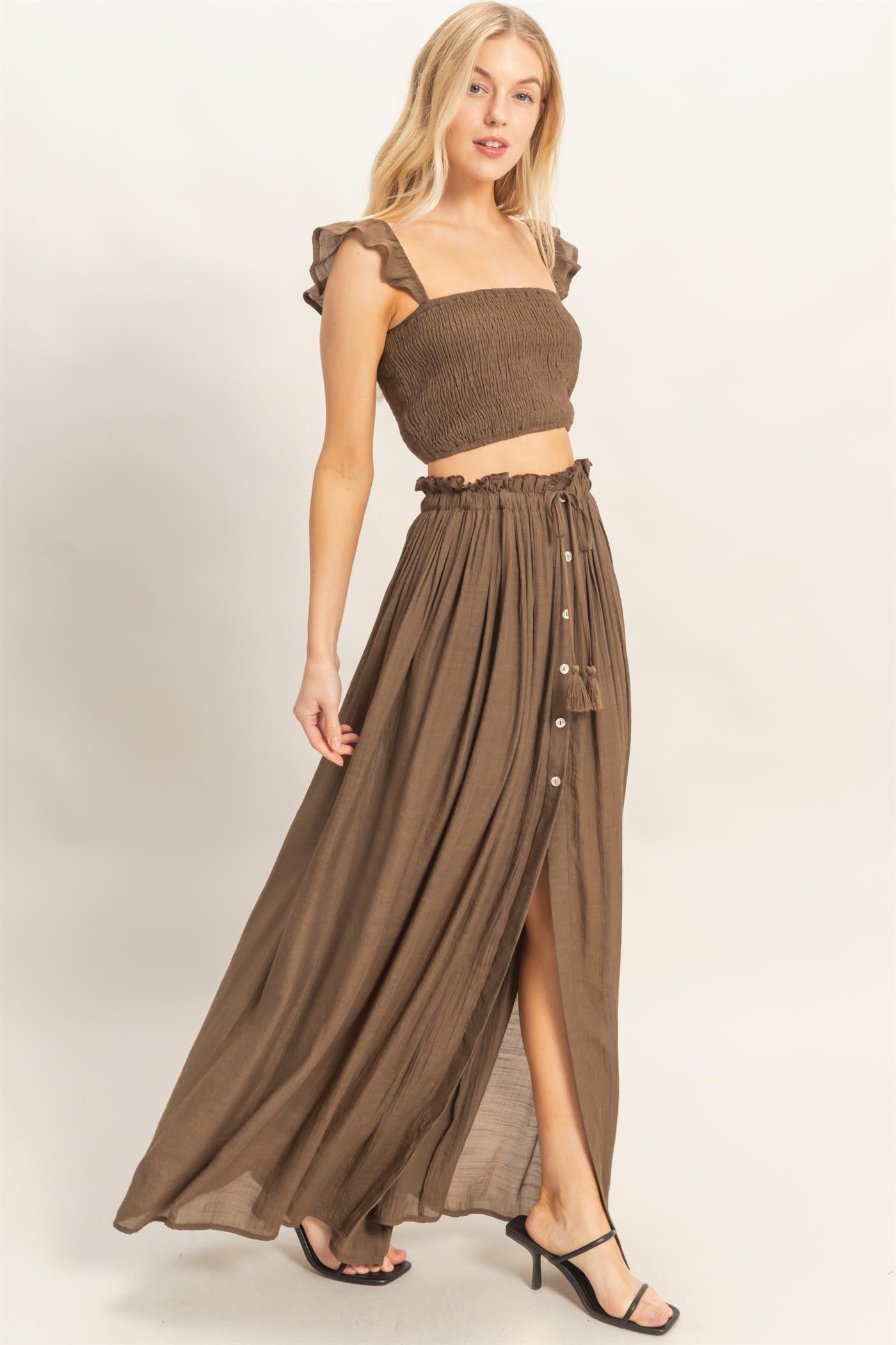 Smocked Top & Maxi Skirt Set