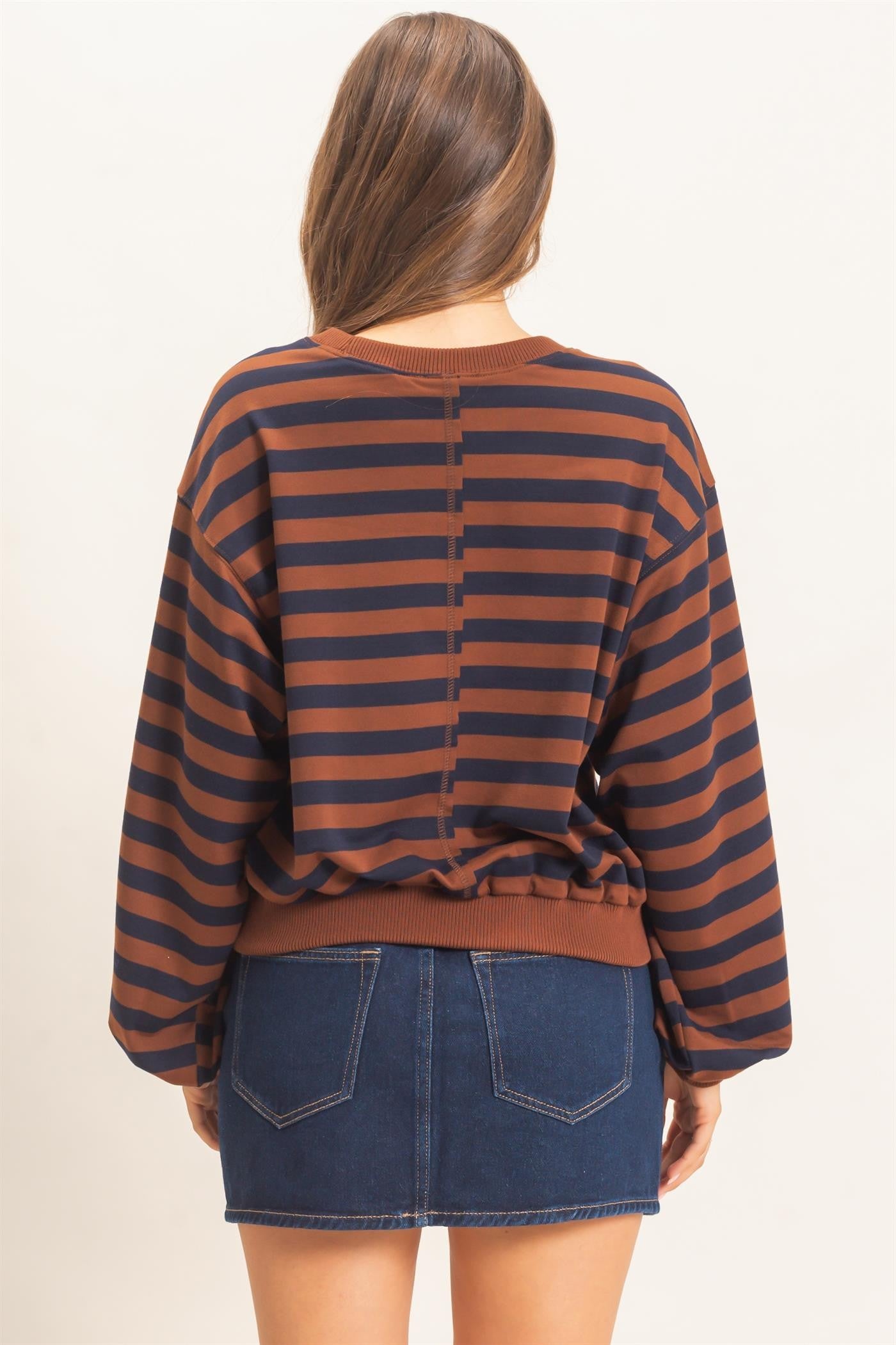 Striped Crew Neck Sweatshirt