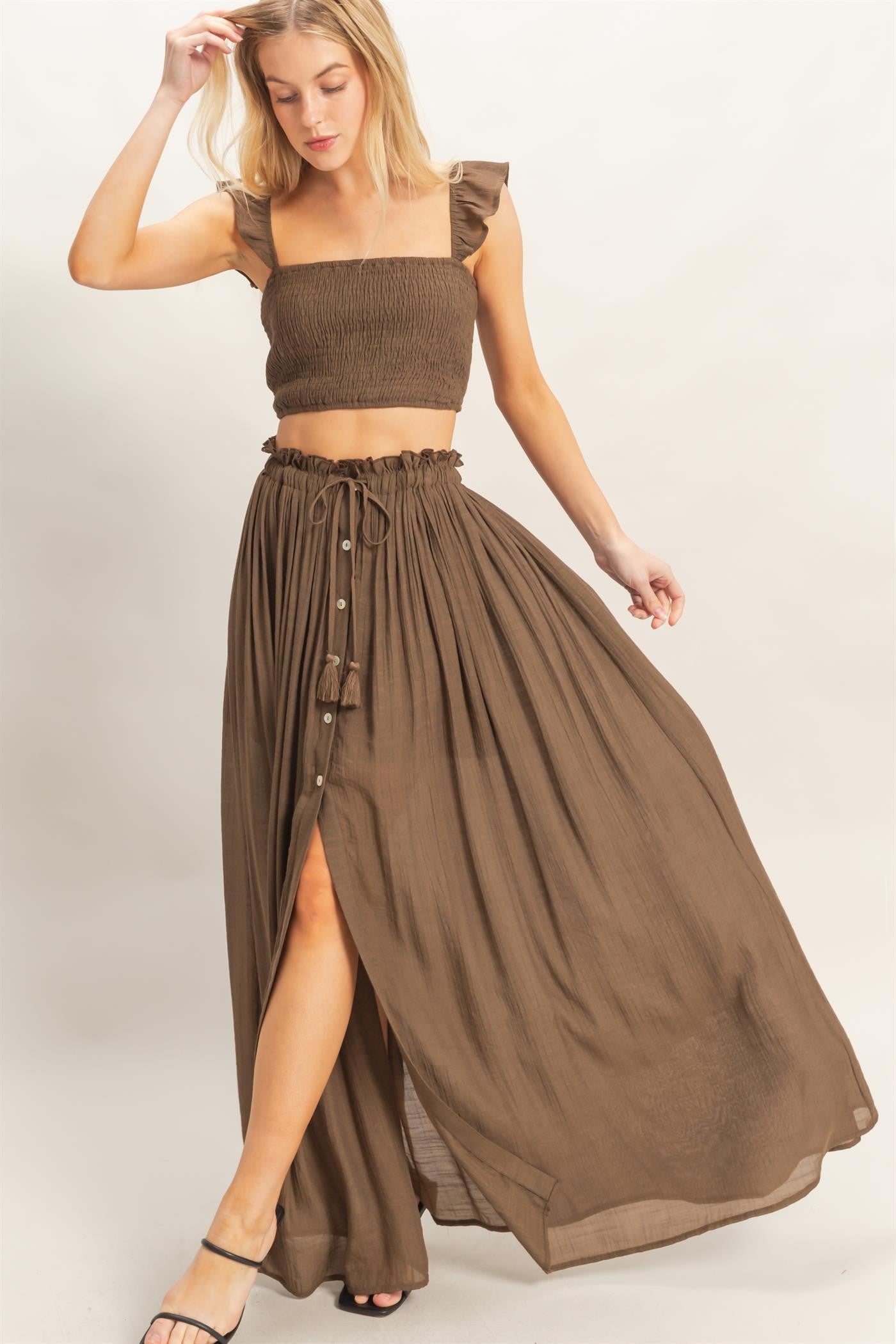 Smocked Top & Maxi Skirt Set