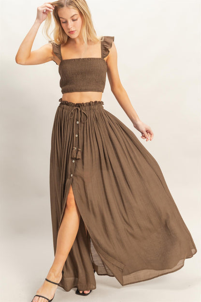 Smocked Top & Maxi Skirt Set