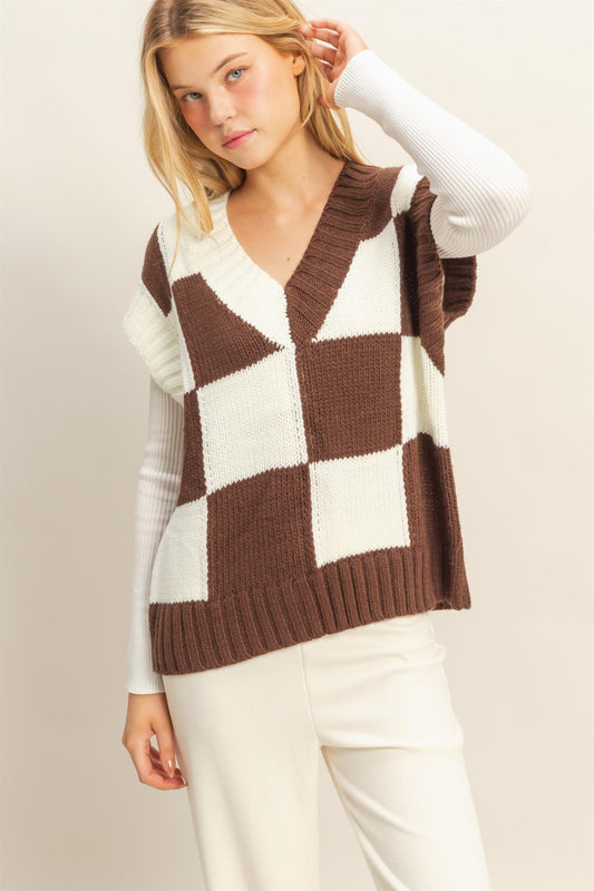 Checkered Sweater Vest