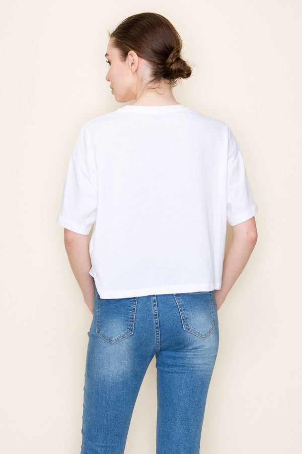 Burger Graphic Crop Top