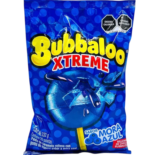 Bubbaloo Xtreme Mora Azul Blueberry Lollipop