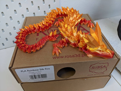 Articulating Crystal Dragon, 3D Printed, Fidget Toy