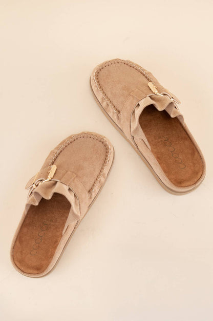 Effy Ruffle Slip On Moccasin Mule