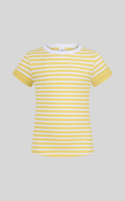 Tween Girls Rib Seamless Stripe Short Sleeve Tee 2 Pack