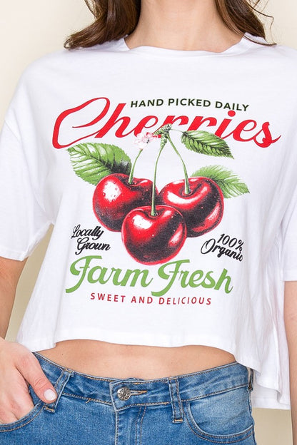 Cherries Graphic Crop Top