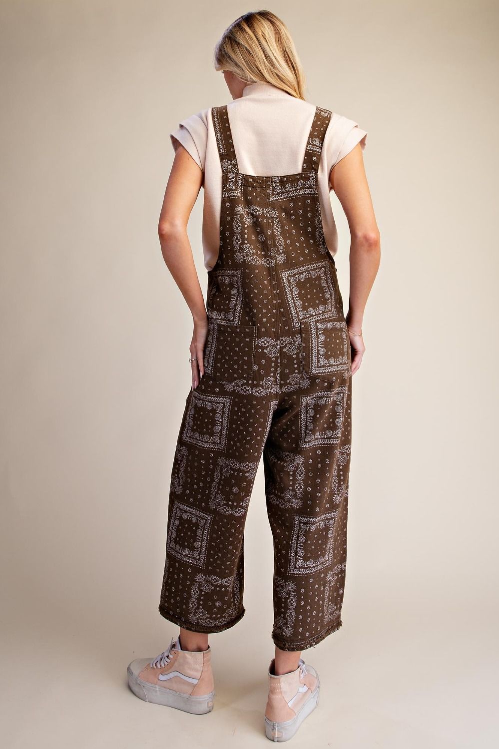 Bandana Print Washed Twill Overall