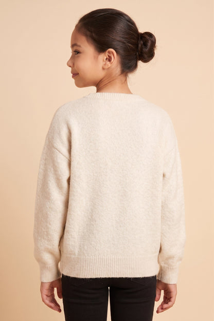 Girls Corgi Knitted Brushed Knit Sweater