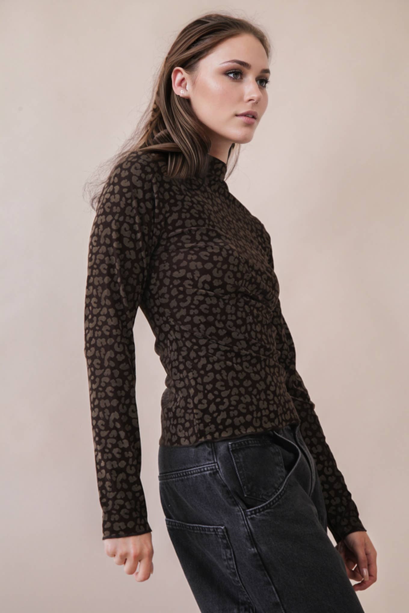 Leopard & Stone Fitted Top