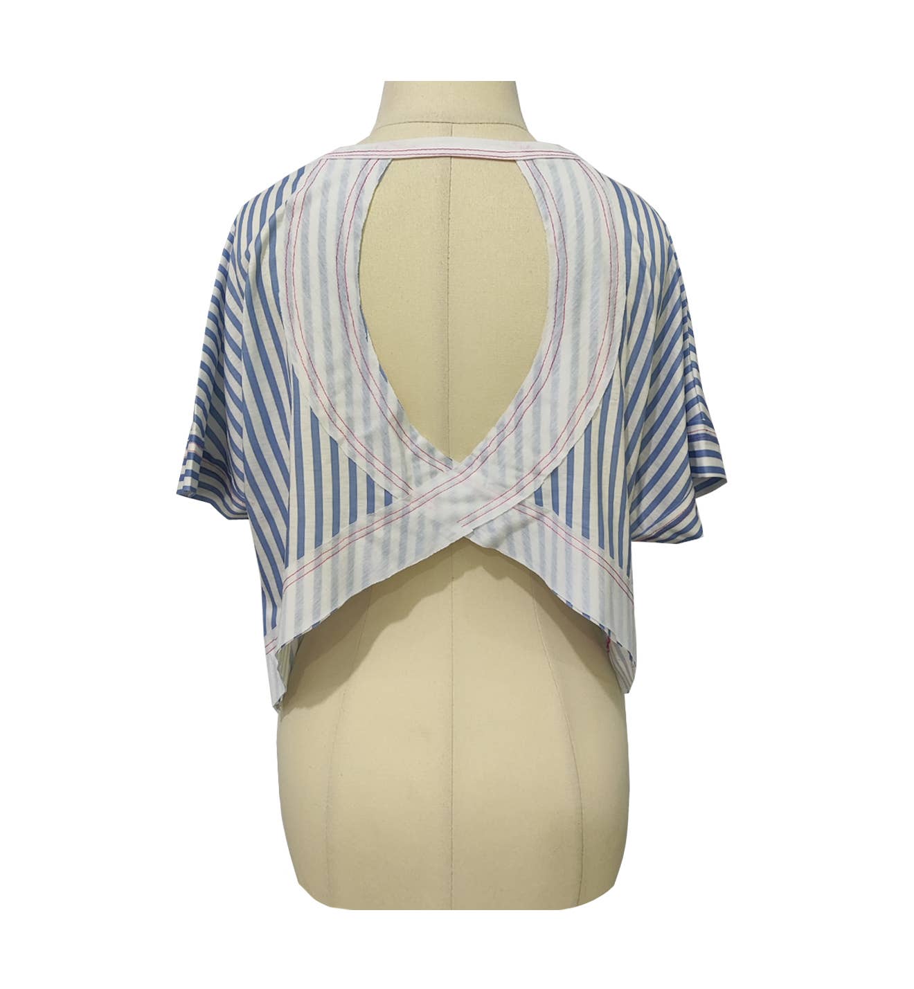 Polka Dots Wrapped Cutout Back Slouchy Tee Workout Shirt