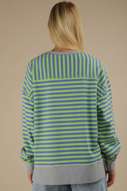 Stripe Comfy Casual Oversized Knit Top
