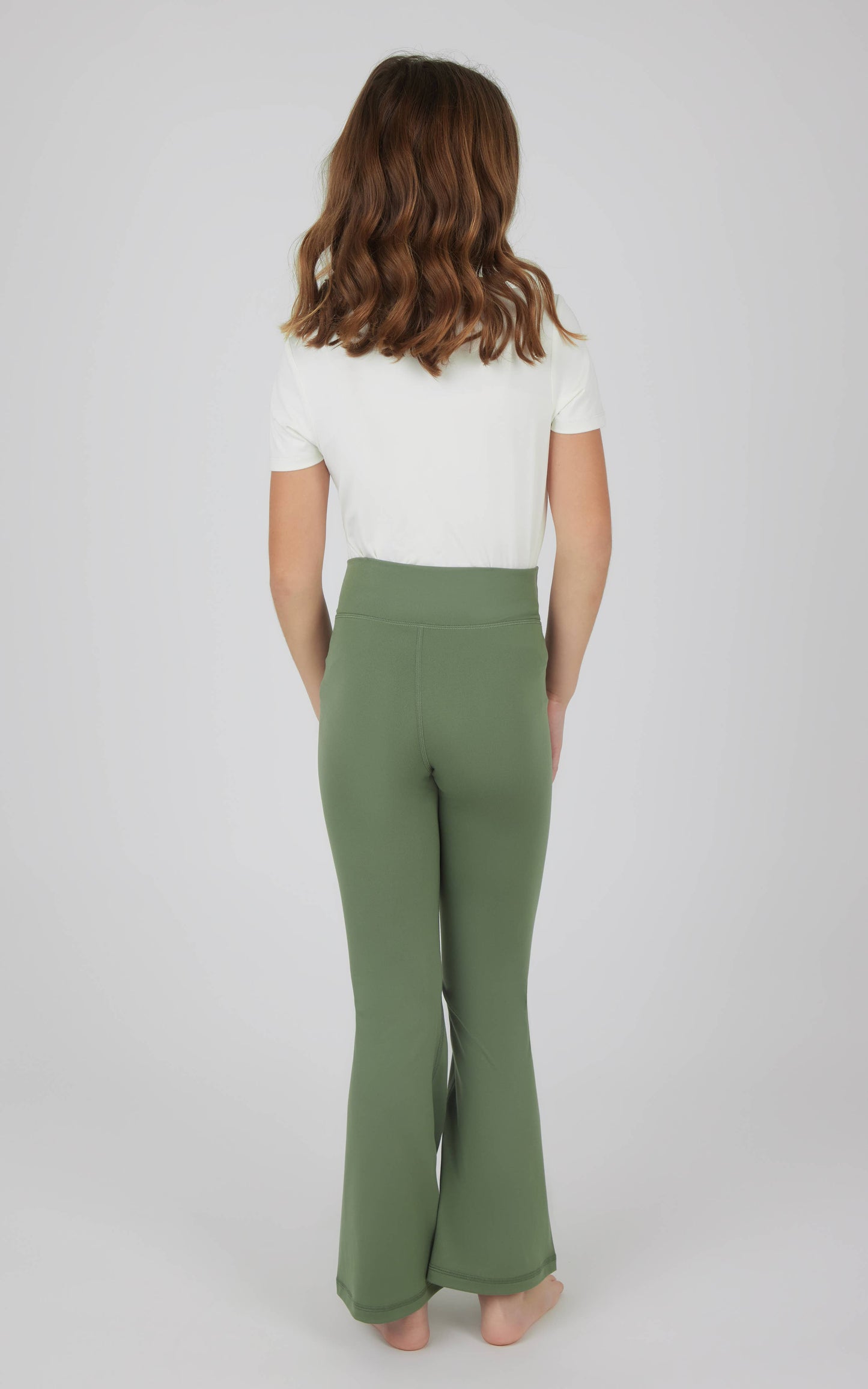 Girls Interlock Crossover Full Length Flare Pants