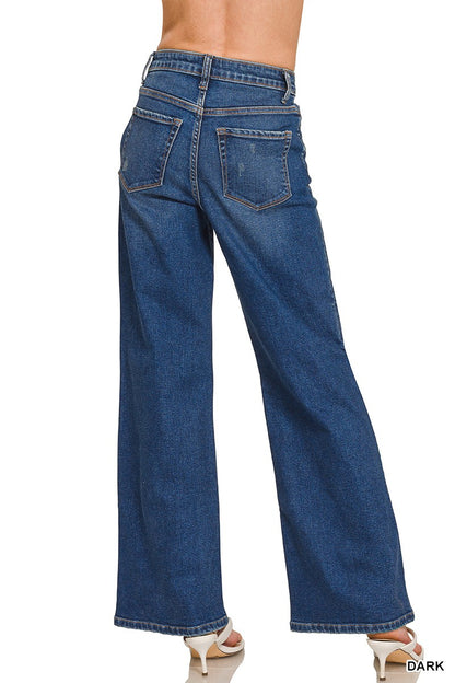 Dark Wash Wide Leg Denim Pants