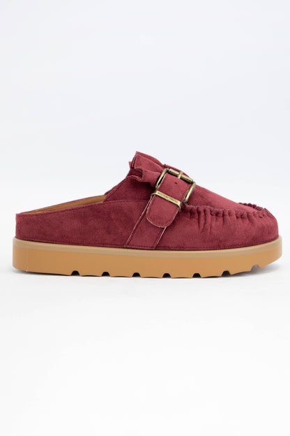 Effy Ruffle Slip On Moccasin Mule