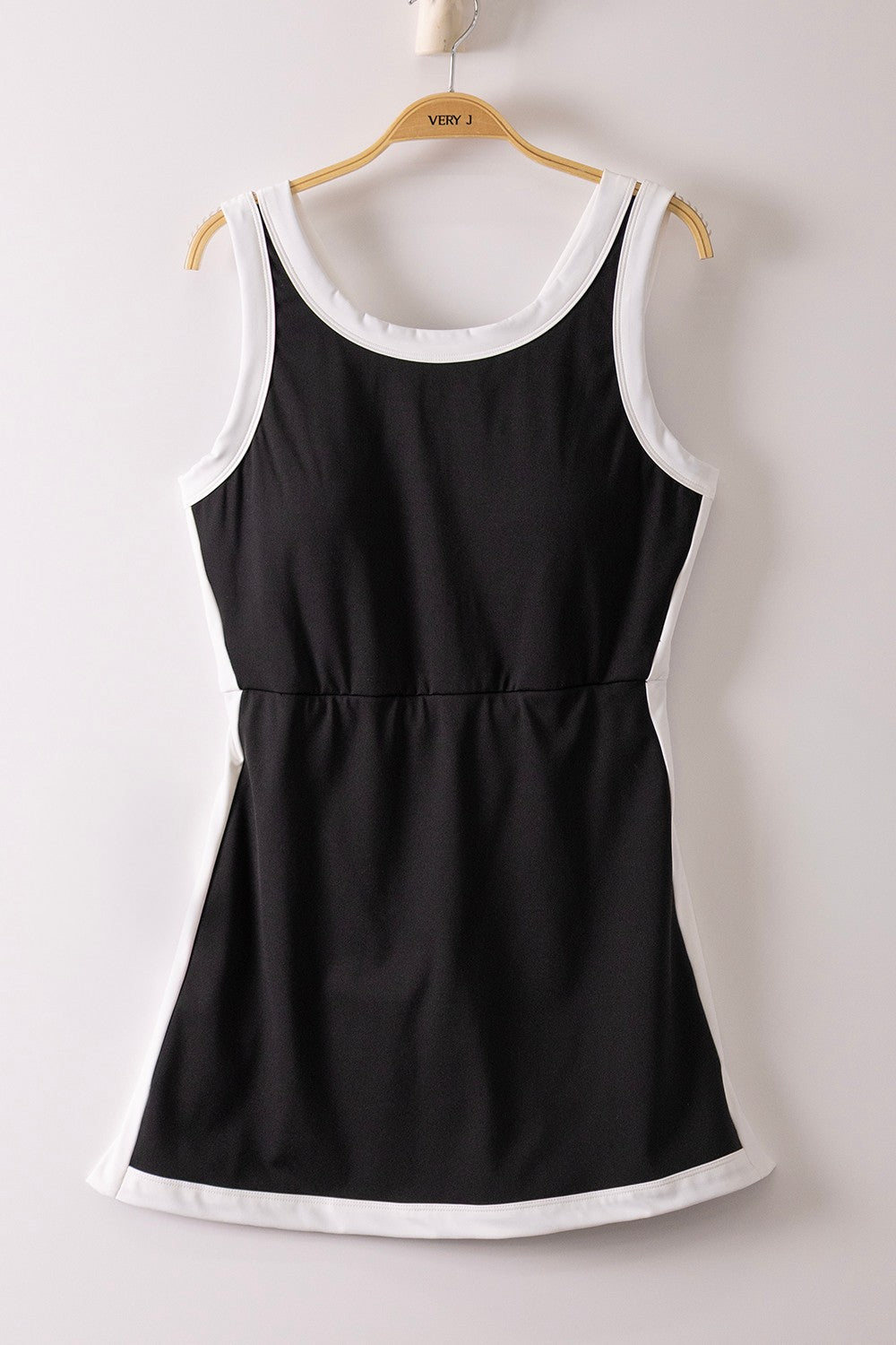 Color Block Activewear Mini Dress W/ Bra Cap