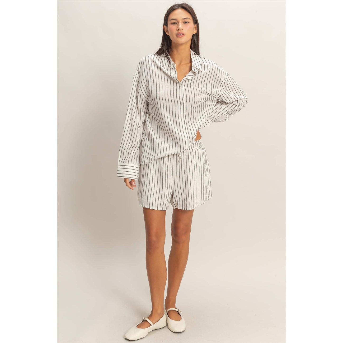 Striped Button-Up Shirt
