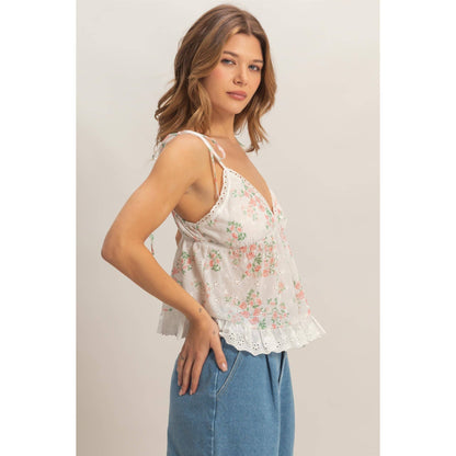 Floral Lace Trim Camisole