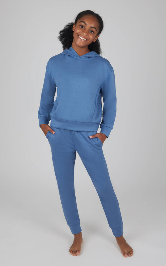 Girls Scuba Hoodie with Pocket and Jogger Set