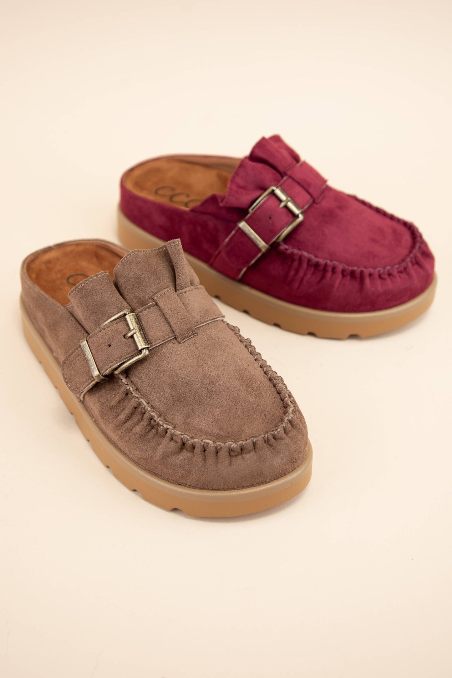 Effy Ruffle Slip On Moccasin Mule