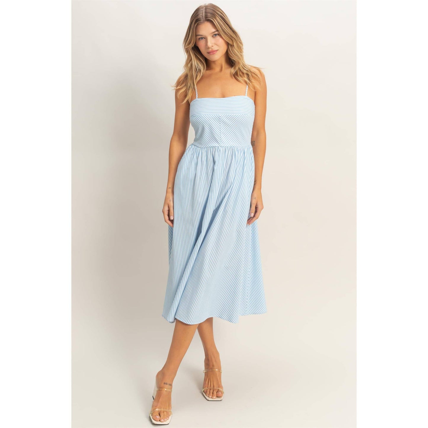 Striped Spaghetti Strap Dress