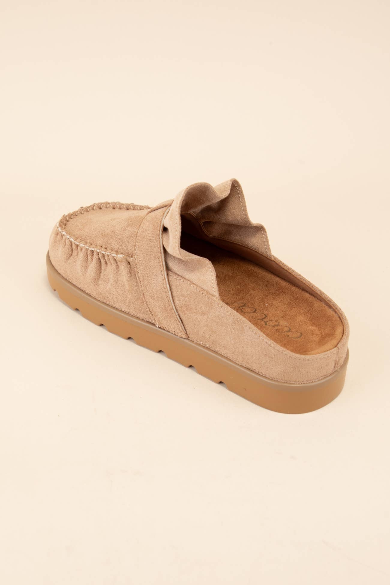 Effy Ruffle Slip On Moccasin Mule