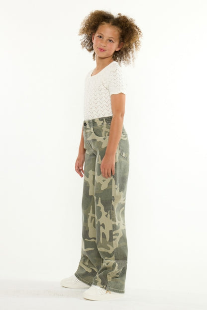 Youth High Rise Camo Wide Leg