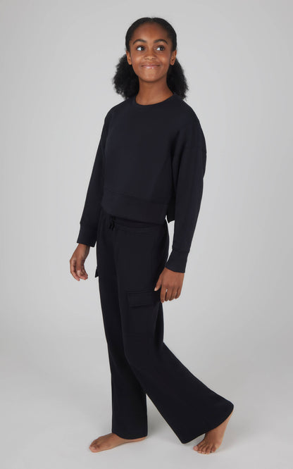 Girls Scuba Pullover and Wide Leg Cargo Pant - Set