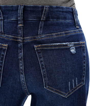 ONESO Mid Rise Wide Leg Jeans Raw Hem Vintage Distressed