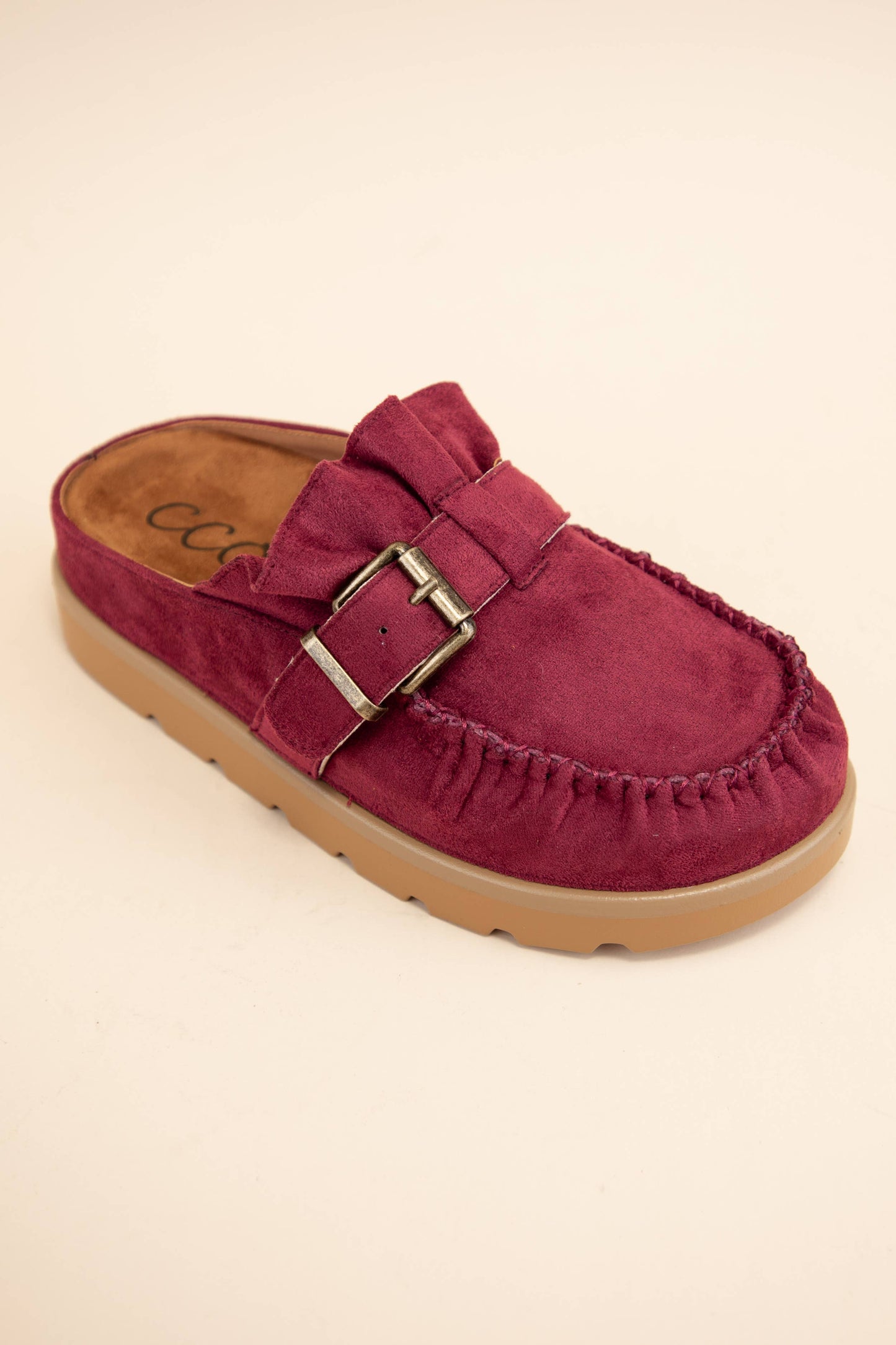 Effy Ruffle Slip On Moccasin Mule