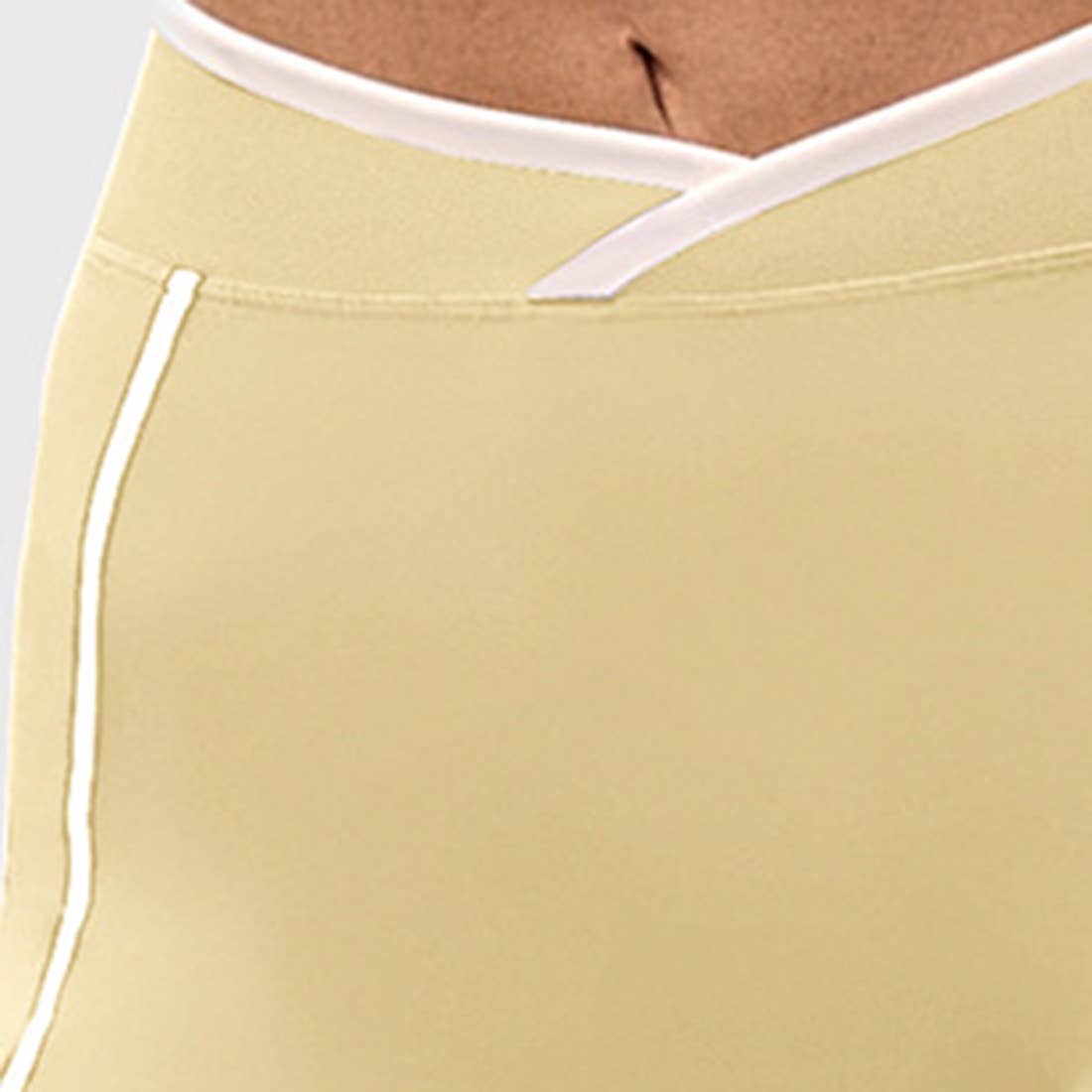 Women's U-Neck Color Clash Bra And Shorts Two Piece Sets