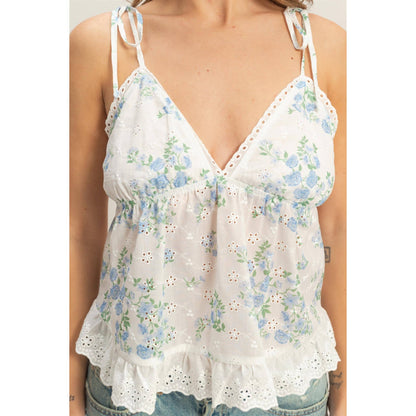 Floral Lace Trim Camisole