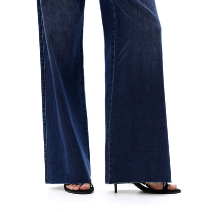ONESO Mid Rise Wide Leg Jeans Raw Hem Vintage Distressed