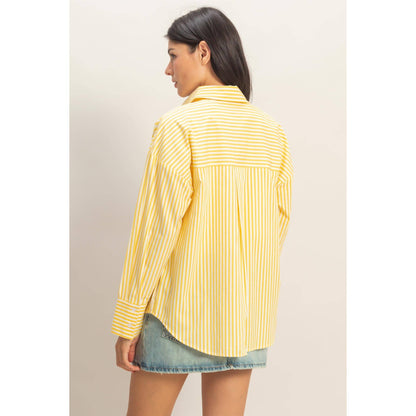 Striped Button-Up Poplin Shirt