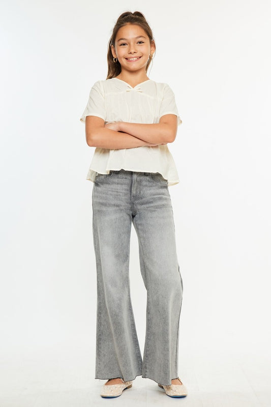 Youth Open Pack High Rise Palazzo Crop Jeans