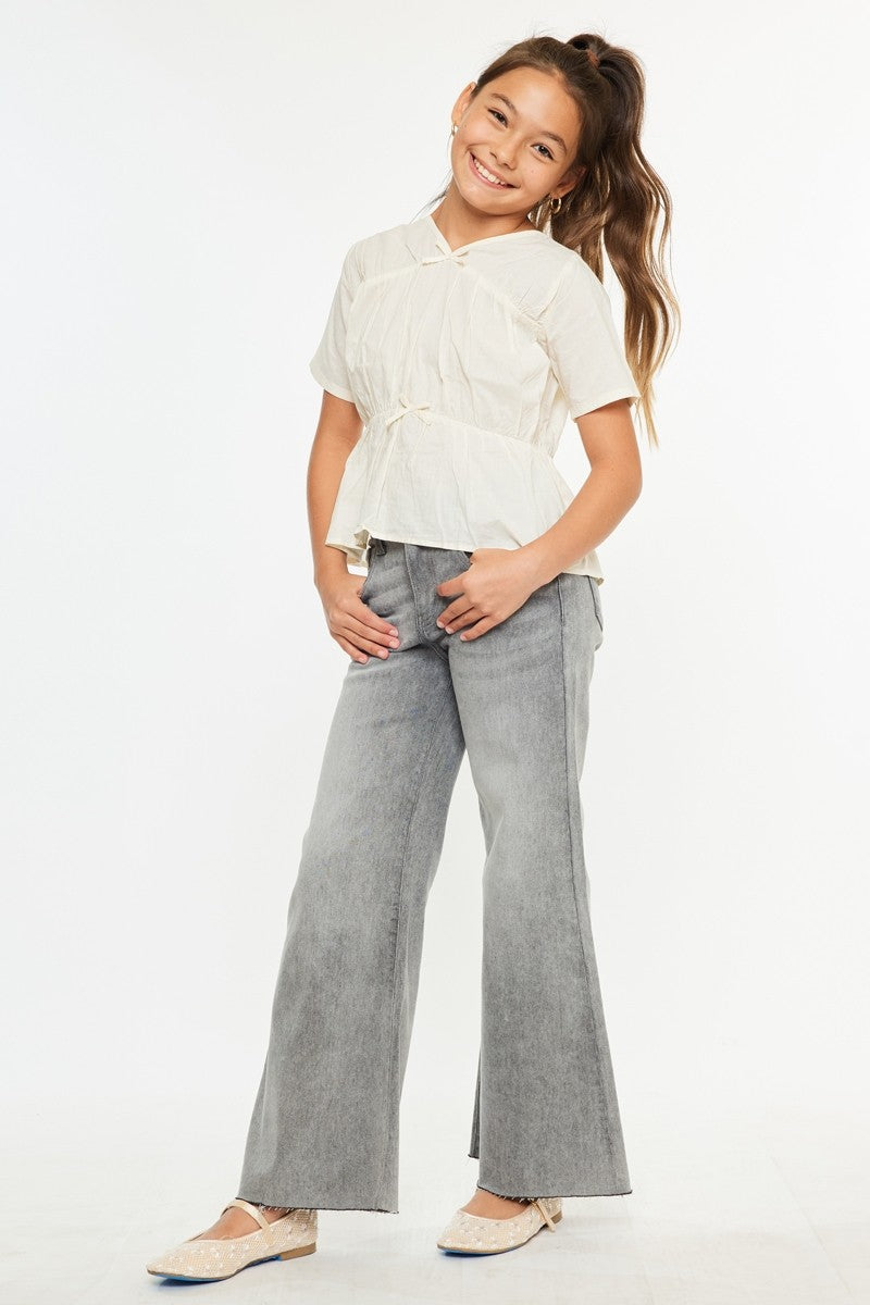 Youth Open Pack High Rise Palazzo Crop Jeans