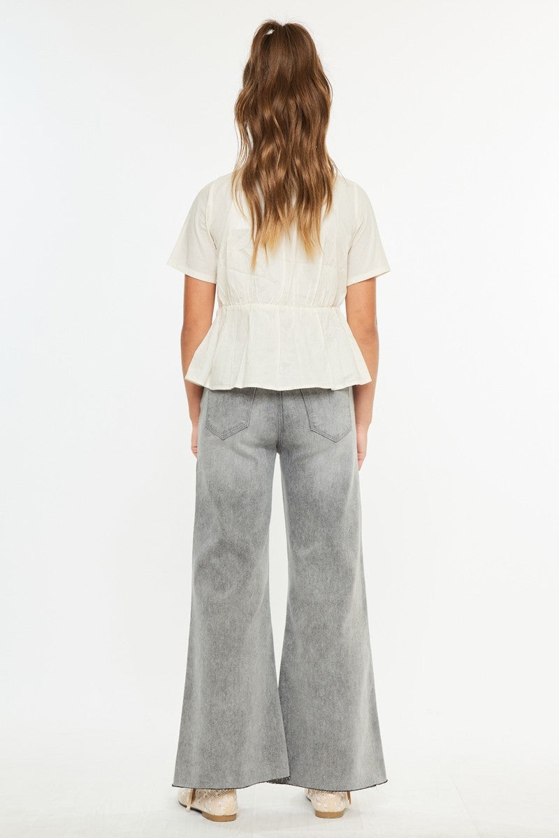 Youth Open Pack High Rise Palazzo Crop Jeans