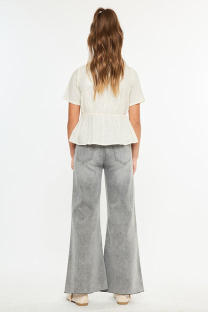 Youth Open Pack High Rise Palazzo Crop Jeans