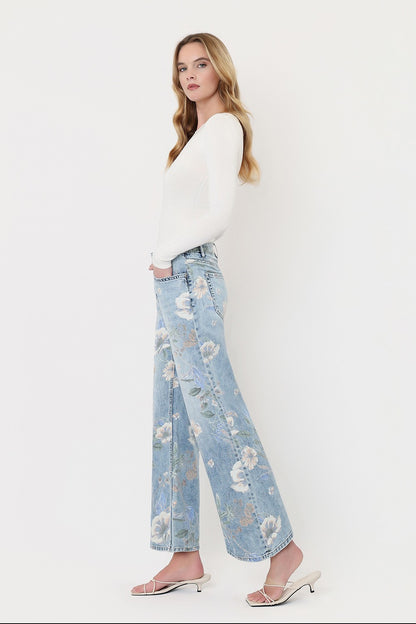 High Rise Floral Vintage Jeans