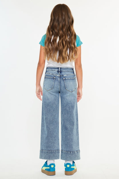 Youth High Rise Crop Wide Jeans