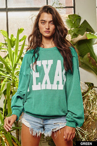 Green Texas Comfy Graphic Sweatshirt