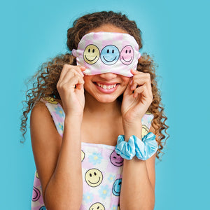 Happy Check Eye Mask and Scrunchie Set