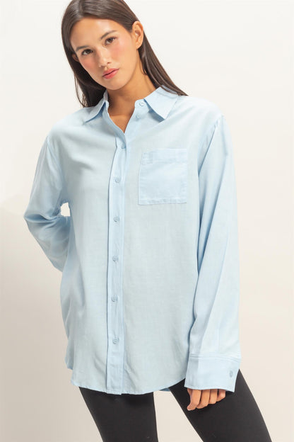Linen Blend Button-up Shirt