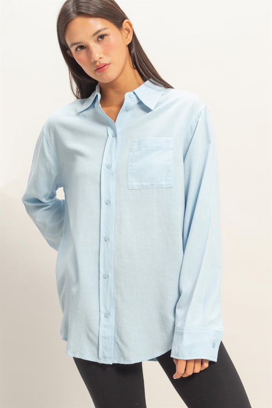 Linen Blend Button-up Shirt