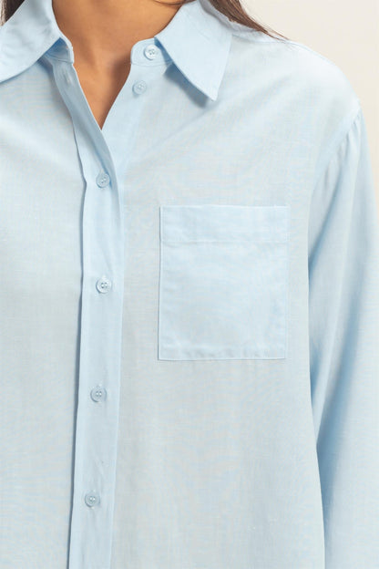 Linen Blend Button-up Shirt