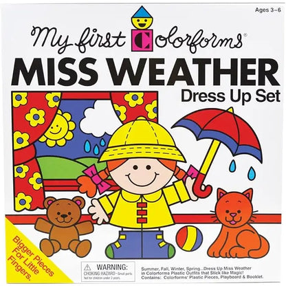 Colorforms Miss Weather – Repositionable Dress-Up Play Set