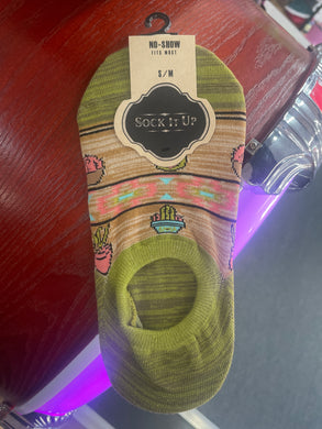 Cactus Aztec No Show Socks