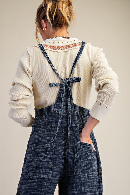 Washed Cotton Jumpsuit Overalls