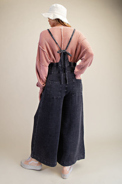 Washed Cotton Jumpsuit Overalls